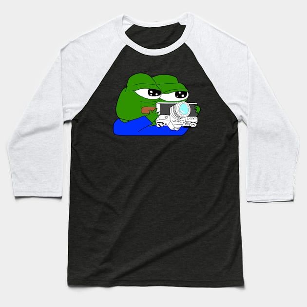 Apu Photo Camera Pepe Baseball T-Shirt by Lean Mean Meme Machine